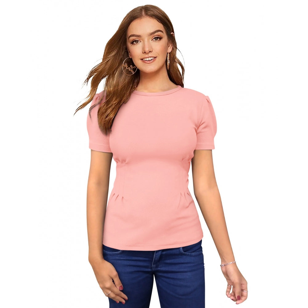 Women's Western Wear Hosiery T - Shirt - Peach