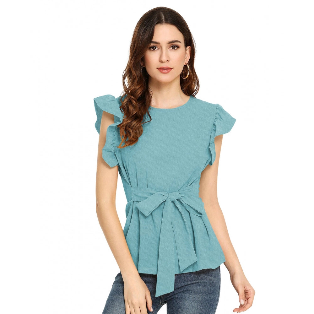 Women's Western Wear Hosiery T - Shirt - Light Blue