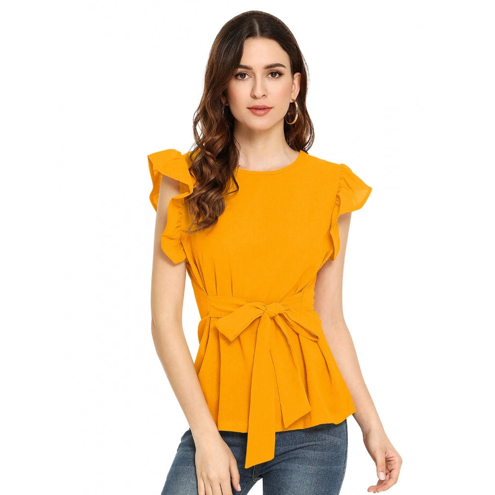 Women's Western Wear Hosiery T - Shirt - Yellow