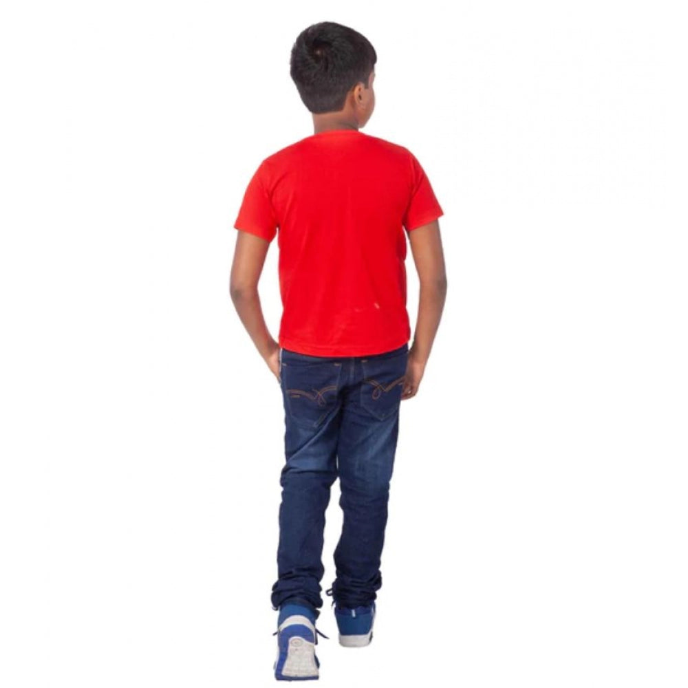 Boys Cotton Will Be Cool Half Sleeve T-Shirt - Red