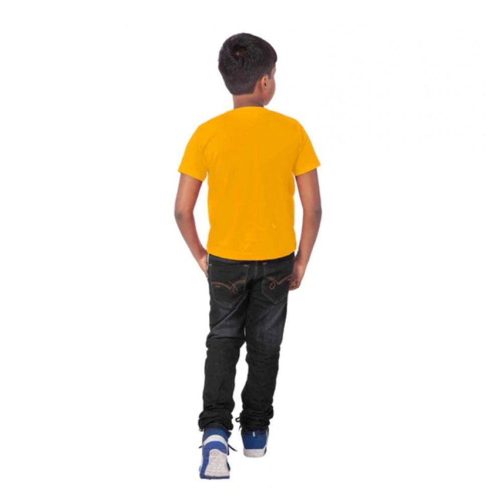 Boys Cotton Will Be Cool Half Sleeve T-Shirt - Mustard