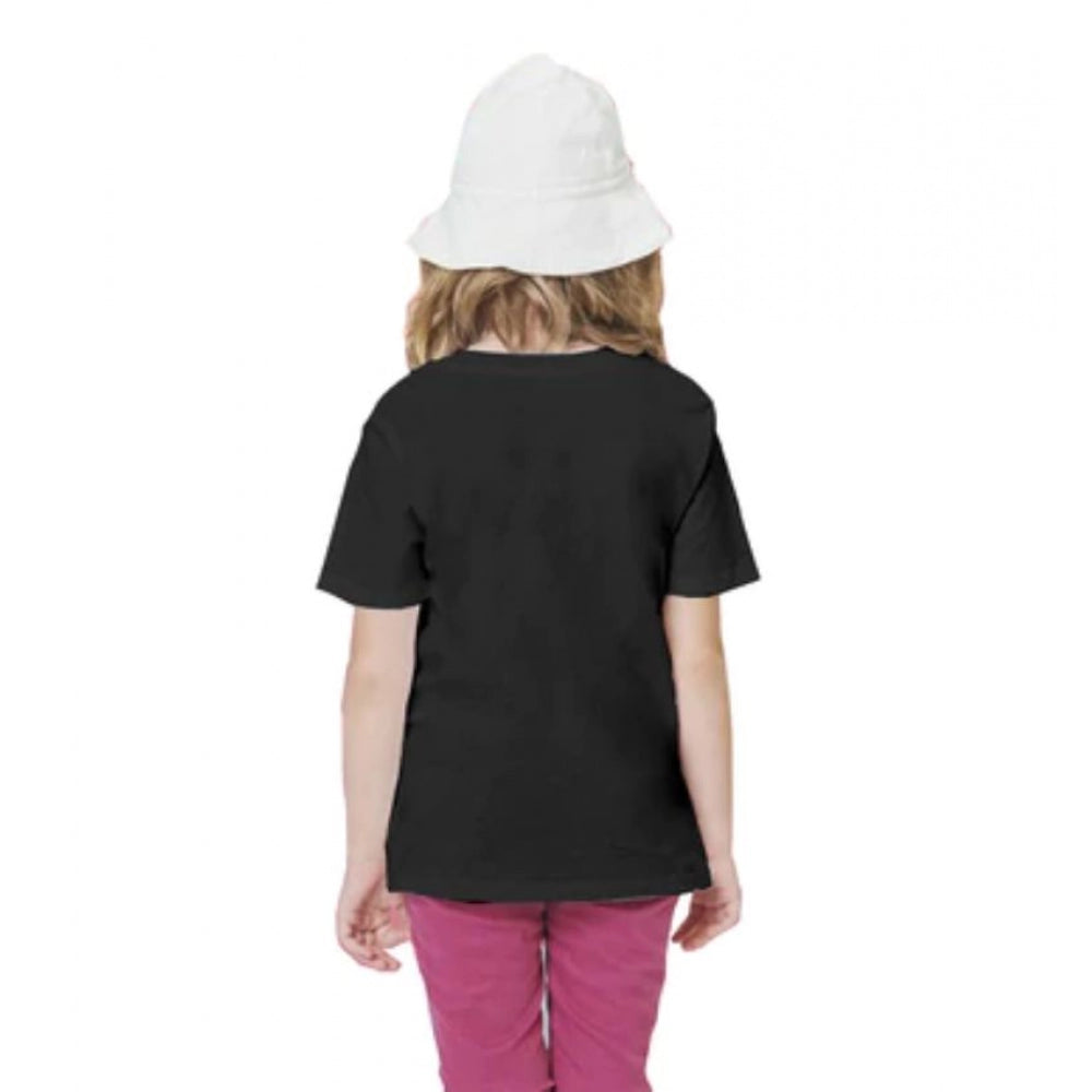 Girls Cotton Rowdy Baby Half Sleeve T-Shirt - Black
