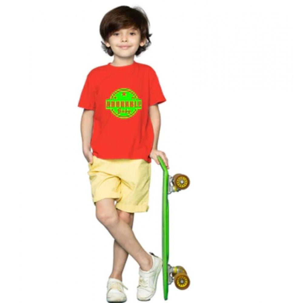 Boys Cotton Adorable Baby Half Sleeve T-Shirt - Red