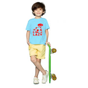 Boys Cotton Lazy Half Sleeve T-Shirt - Sky Blue