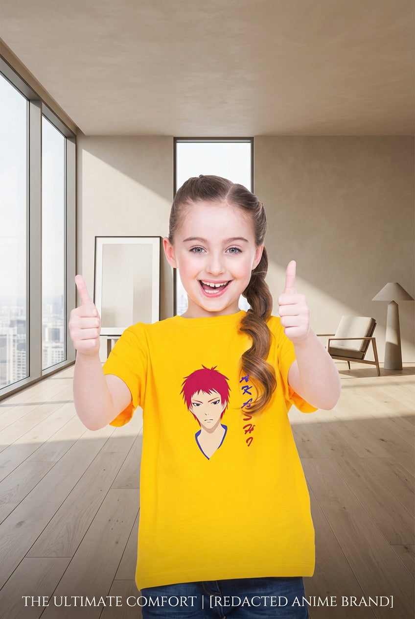 Girls Cotton Akashi Half Sleeve T-Shirt (Yellow) - kids clothing at POPNOVA