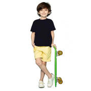 Boys Cotton Plain Half Sleeve T-Shirt - Black