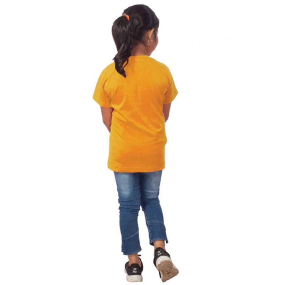 Girls Cotton Adelie Half Sleeve T-Shirt - Mustard