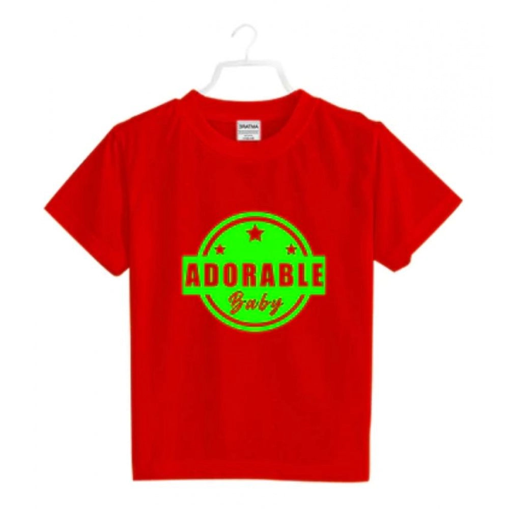 Boys Cotton Adorable Baby Half Sleeve T-Shirt - Red