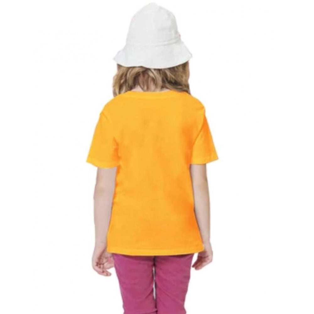 Girls Cotton Akashi Half Sleeve T-Shirt - Yellow