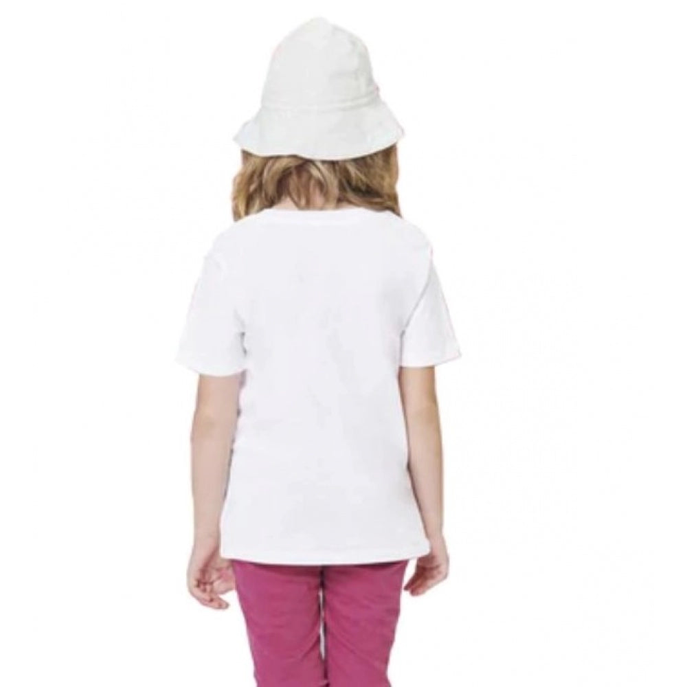 Girls Cotton Akashi Half Sleeve T-Shirt - White
