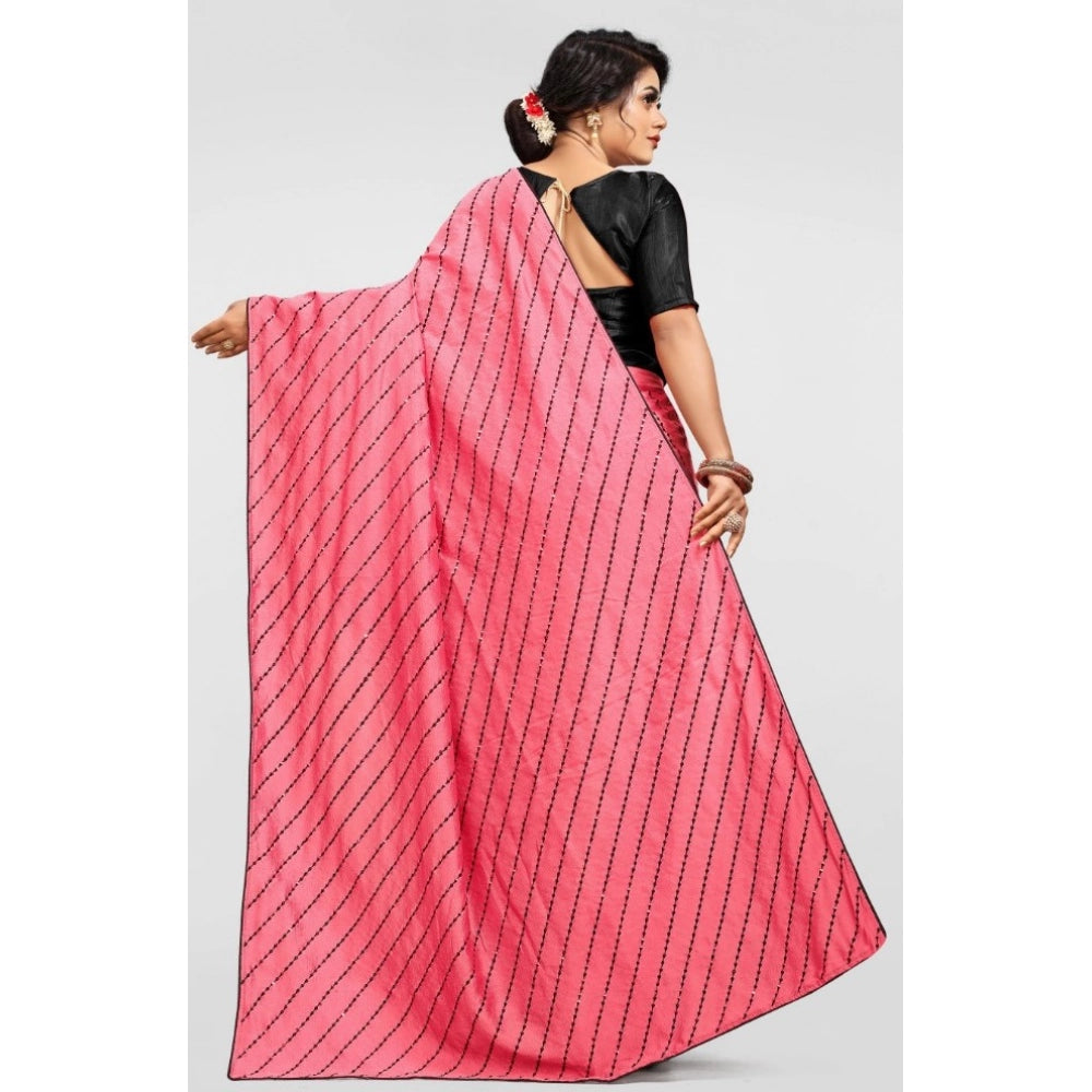 Women's Vichitra Saree With Blouse (Gajari, 5-6 Mtrs)