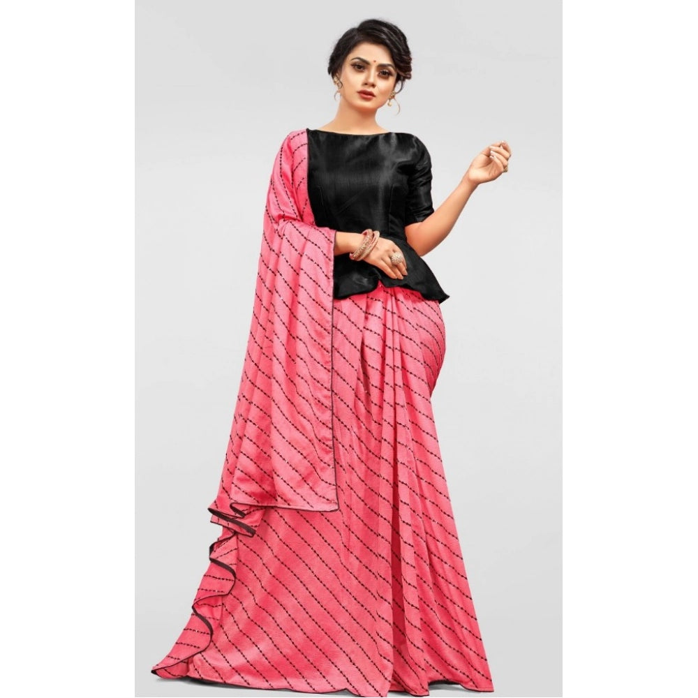 Women's Vichitra Saree With Blouse (Gajari, 5-6 Mtrs)