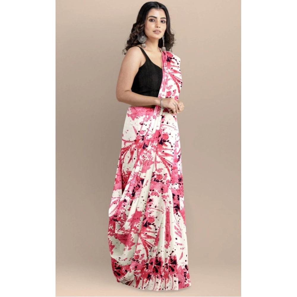 Women's Joya Silk Saree With Blouse (Pink, 5-6 Mtrs)