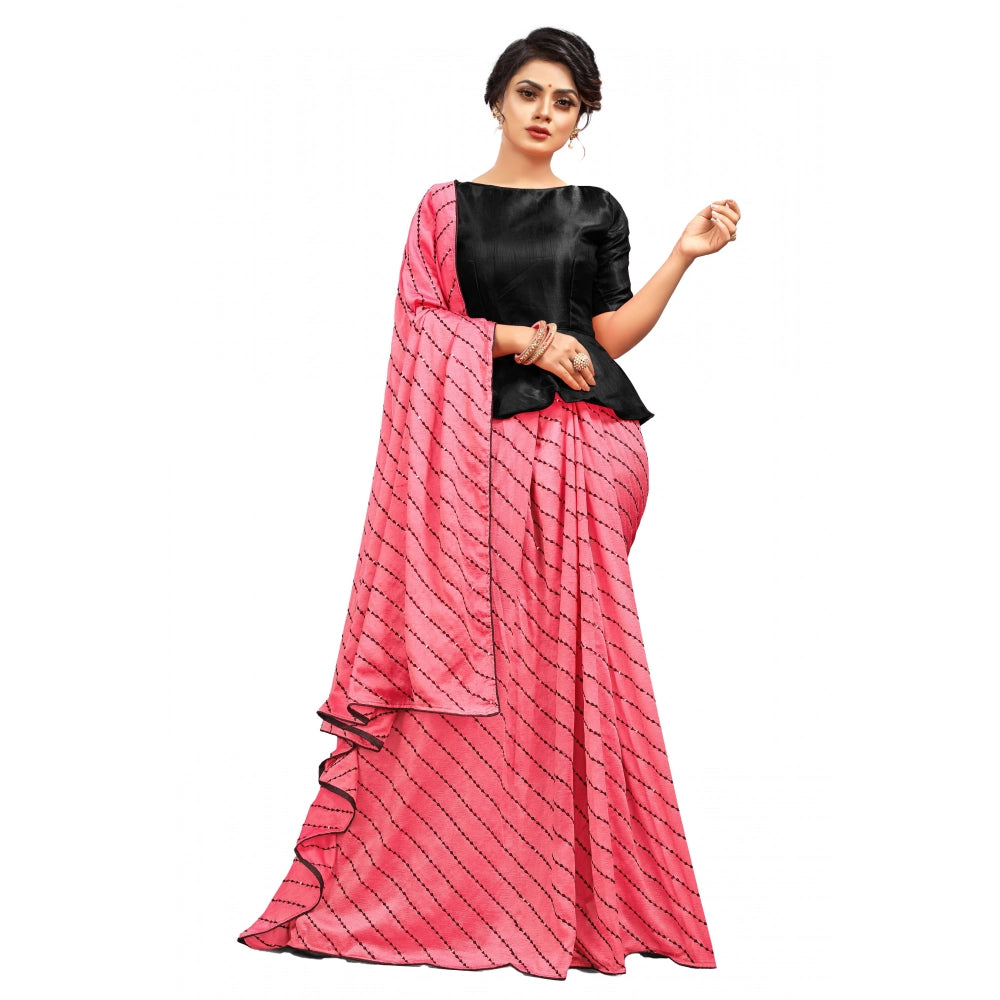 Women's Vichitra Saree With Blouse (Gajari, 5-6 Mtrs)