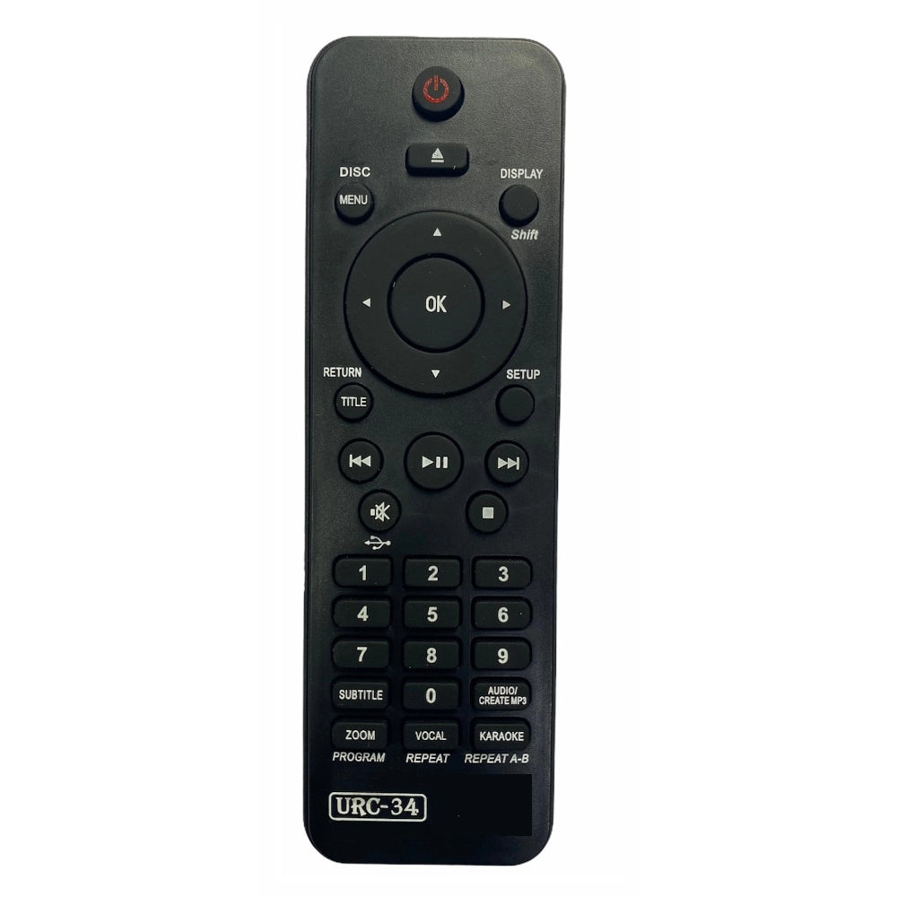 Generic DVD Remote No. URC34, Compatible for Philips DVD Remote (Exactly Same Remote will Only Work) - POPNOVA