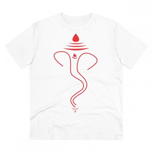 Ganesh Printed T-Shirt for Men (Style 3) - White, Round Neck, Half Sleeve - POPNOVA - photo 1
