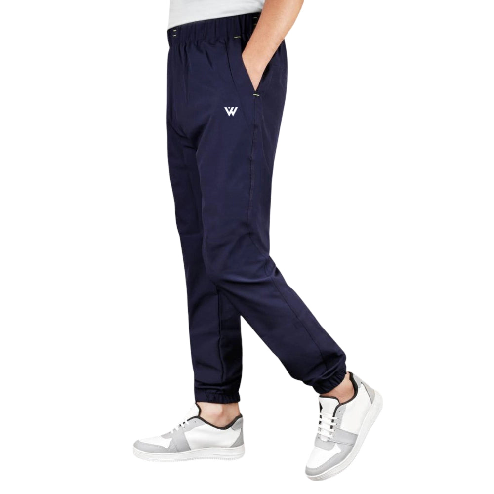 Men's Polyester Solid Track Pant-Lower - Navy Blue