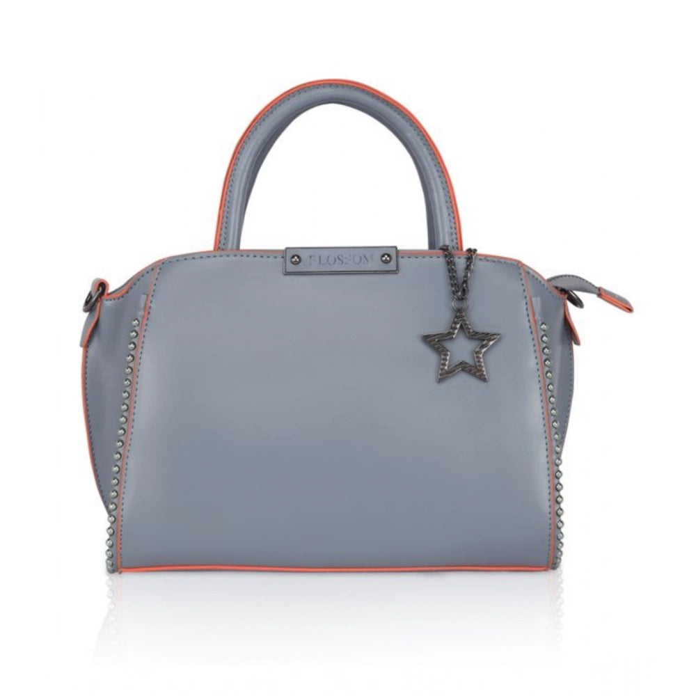 Women's Faux Leather Metal Beads Handbag (Grey) - POPNOVA