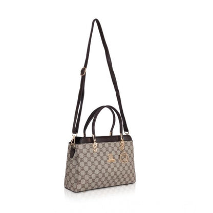 Women's Faux Leather Printed Handbag (Coffee) - POPNOVA