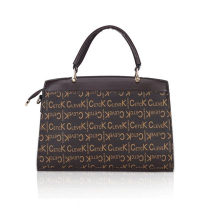 Women's Faux Leather Printed Handbag (Coffee) - POPNOVA
