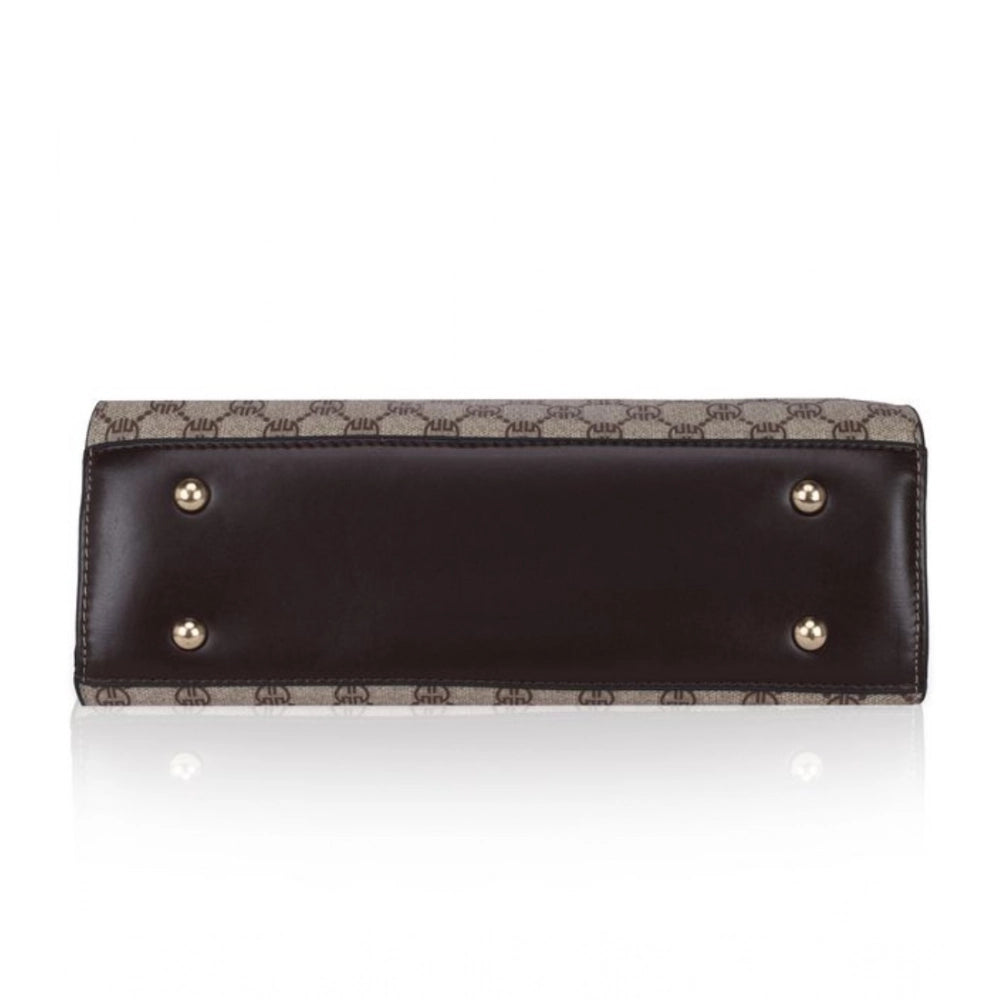Women's Faux Leather Printed Handbag (Coffee) - POPNOVA