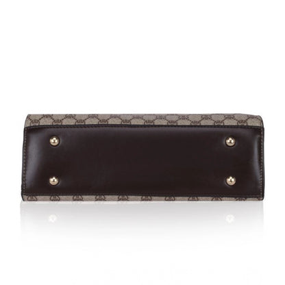 Women's Faux Leather Printed Handbag (Coffee) - POPNOVA
