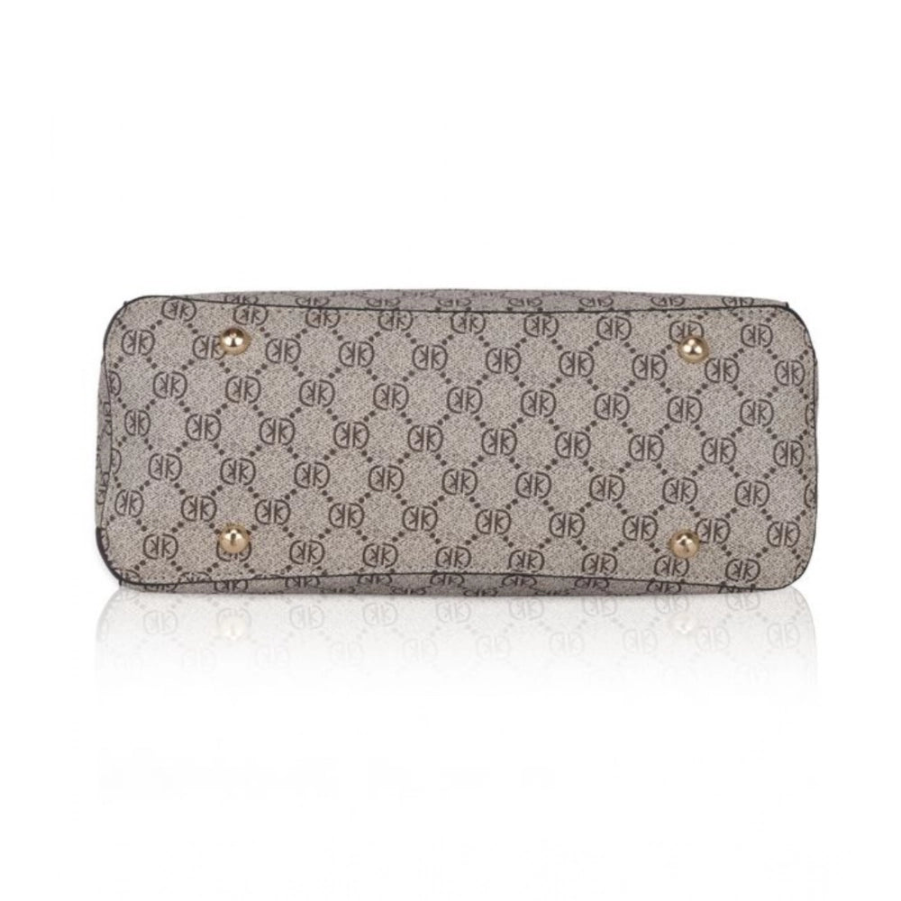 Women's Faux Leather Printed Handbag (Coffee) - POPNOVA