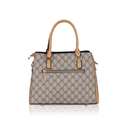 Women's Faux Leather Printed Handbag (Camel) - POPNOVA