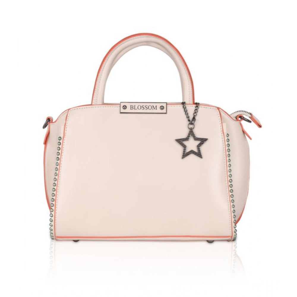 Women's Faux Leather Metal Beads Handbag (Pink) - POPNOVA