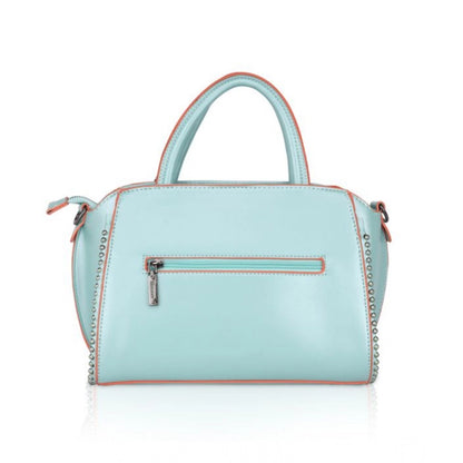 Women's Faux Leather Metal Beads Handbag (Green) - POPNOVA