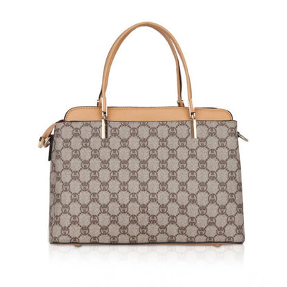 Women's Faux Leather Printed Handbag (Camel) - POPNOVA