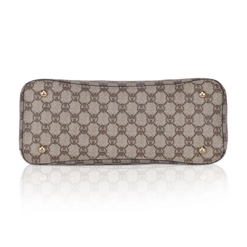 Women's Faux Leather Printed Handbag (Camel) - POPNOVA