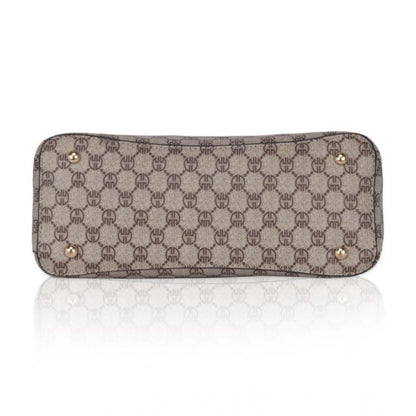 Women's Faux Leather Printed Handbag (Camel) - POPNOVA