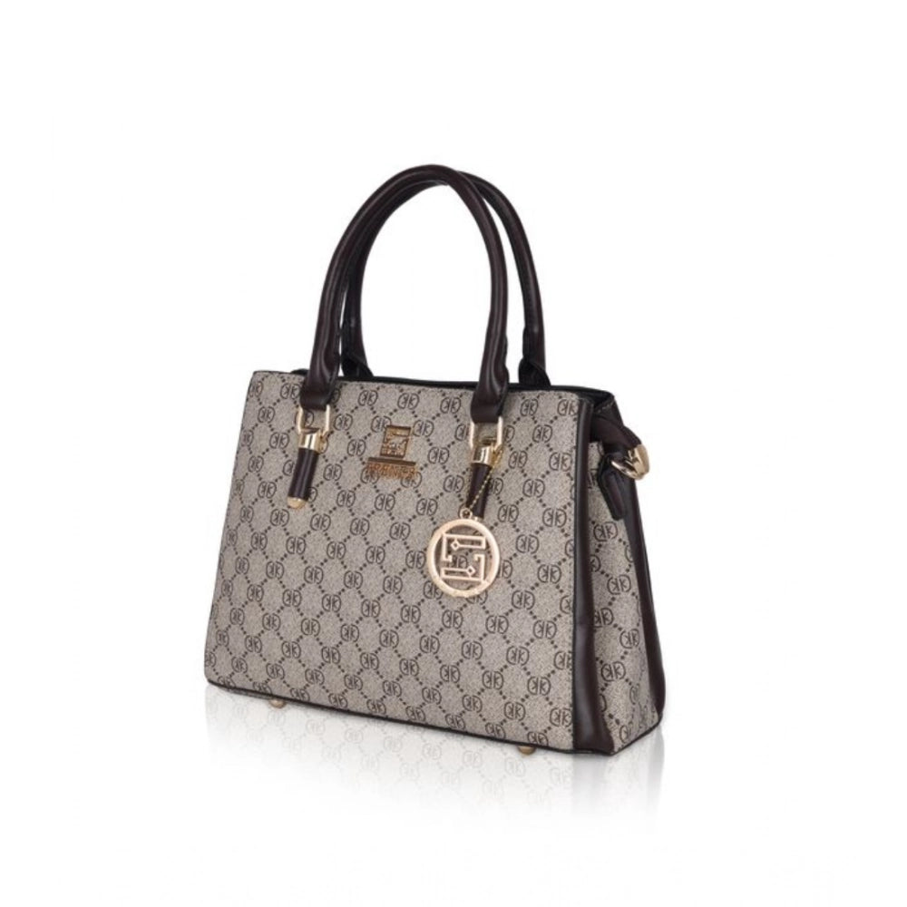 Women's Faux Leather Printed Handbag (Coffee) - POPNOVA