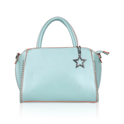 Women's Faux Leather Metal Beads Handbag (Green) - POPNOVA
