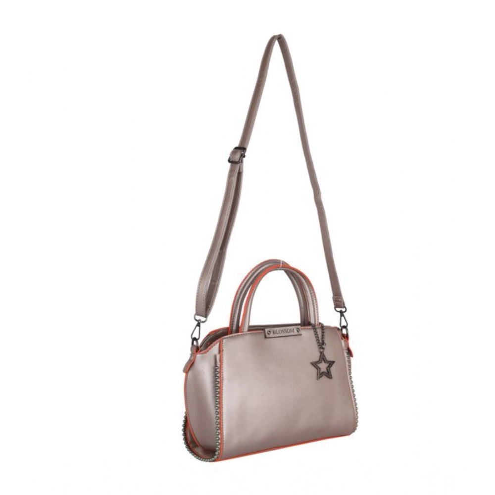 Women's Faux Leather Metal Beads Handbag (Bronze) - POPNOVA