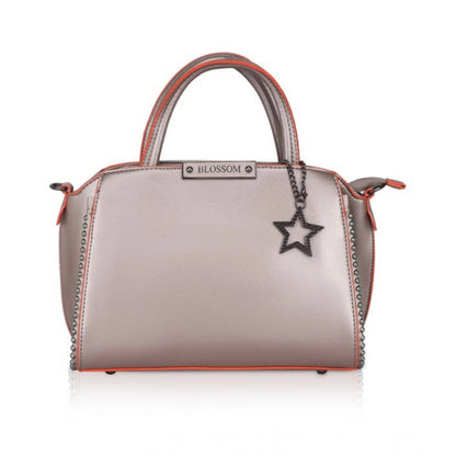 Women's Faux Leather Metal Beads Handbag (Bronze) - POPNOVA