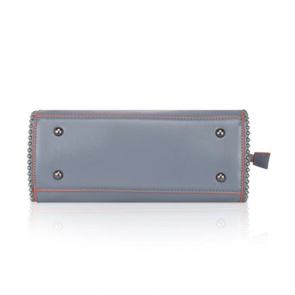 Women's Faux Leather Metal Beads Handbag (Grey) - POPNOVA