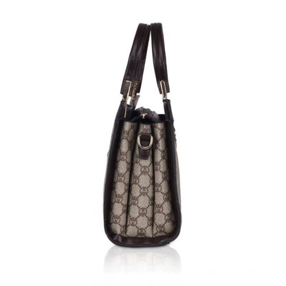 Women's Faux Leather Printed Handbag (Coffee) - POPNOVA