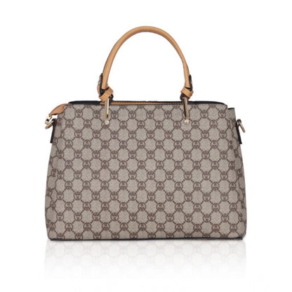 Women's Faux Leather Printed Handbag (Camel) - POPNOVA