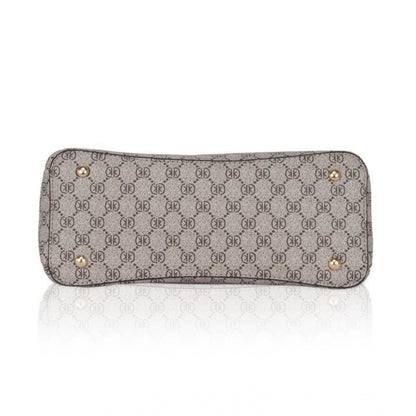 Women's Faux Leather Printed Handbag (Beige) - POPNOVA
