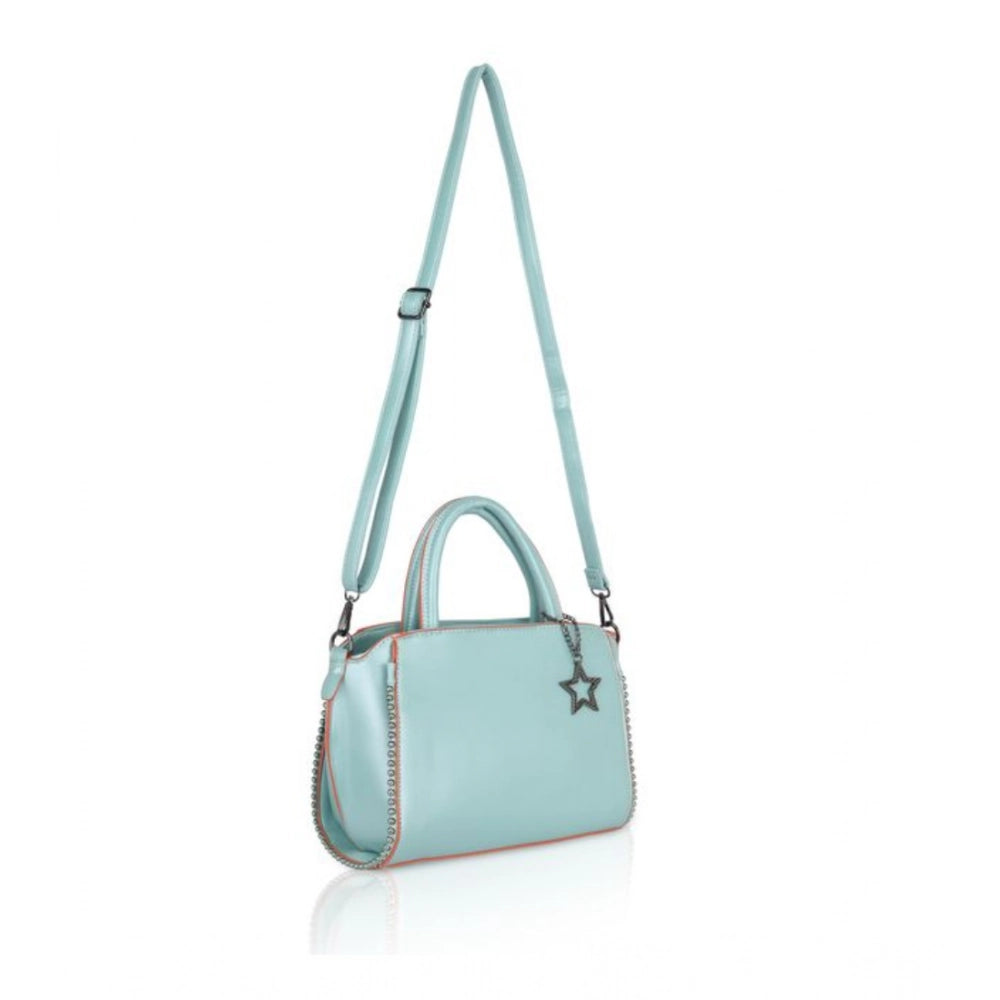 Women's Faux Leather Metal Beads Handbag (Green) - POPNOVA