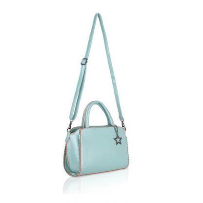 Women's Faux Leather Metal Beads Handbag (Green) - POPNOVA