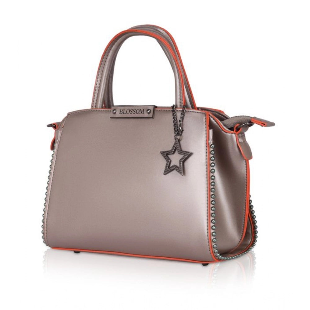 Women's Faux Leather Metal Beads Handbag (Bronze) - POPNOVA
