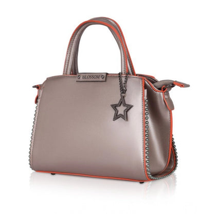 Women's Faux Leather Metal Beads Handbag (Bronze) - POPNOVA