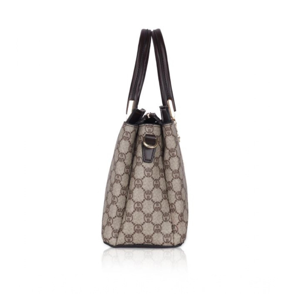 Women's Faux Leather Printed Handbag (Coffee) - POPNOVA