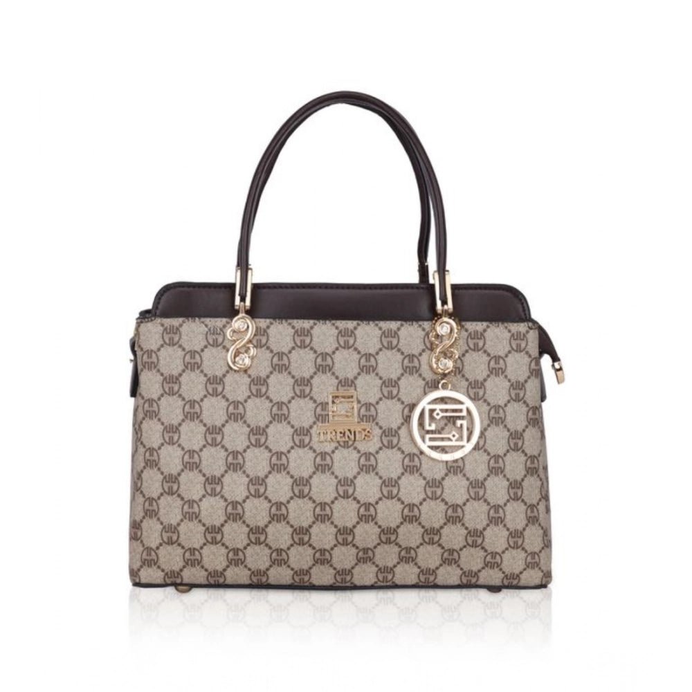 Women's Faux Leather Printed Handbag (Coffee) - POPNOVA