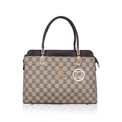 Women's Faux Leather Printed Handbag (Coffee) - POPNOVA