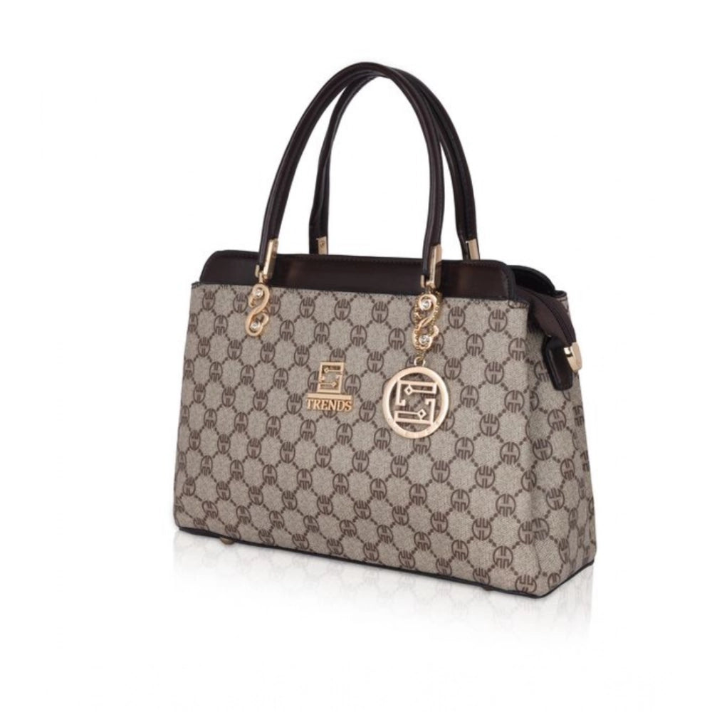 Women's Faux Leather Printed Handbag (Coffee) - POPNOVA