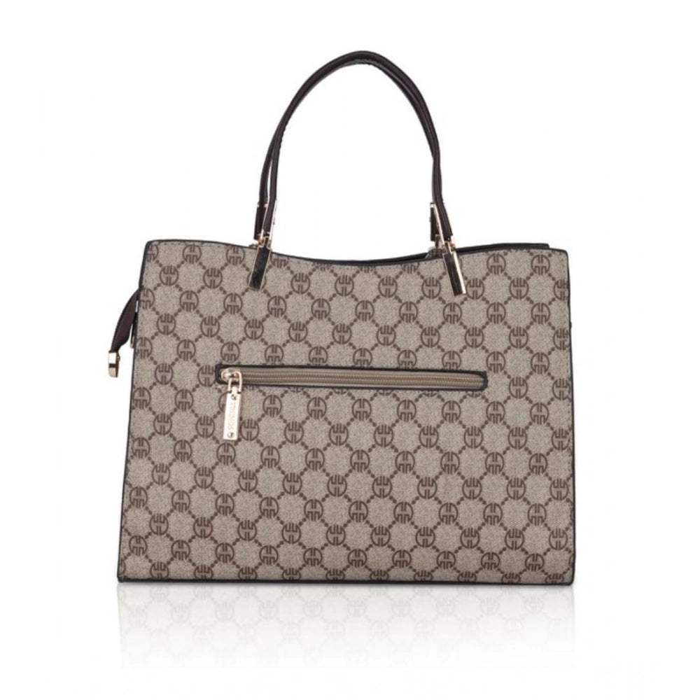 Women's Faux Leather Printed Handbag (Coffee) - POPNOVA